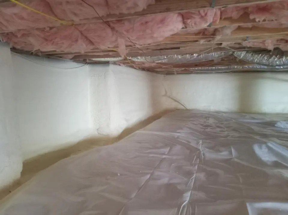 Crawl space encapsulation with closed-cell spray foam for Metal Roof Coating in Hamilton